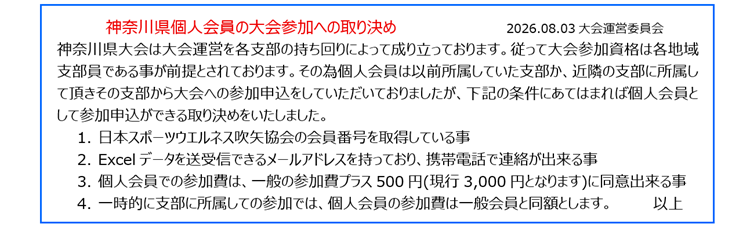 個人会員参加取り決め